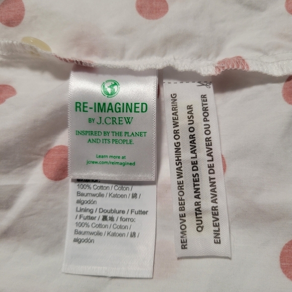 J.crew White Polka Dot V-Neck puff Sleeve Poplin Wrap mini Dress. - Picture 10 of 12